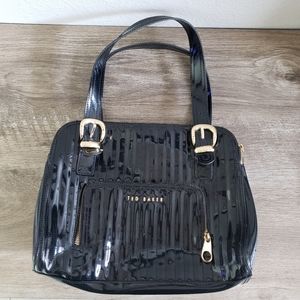 Ted Baker Quilted Black Patent Leather Purse